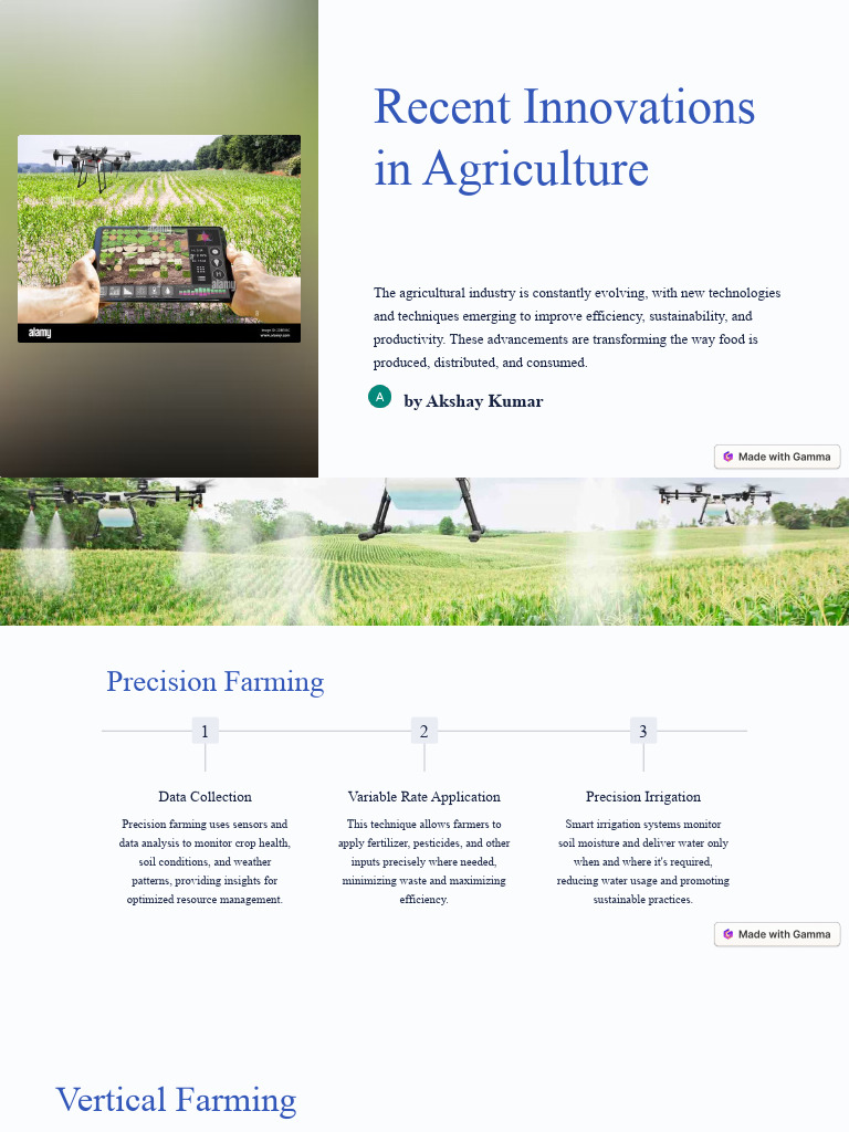 Recent Innovations in Agriculture | PDF | Agriculture | Sustainable ...