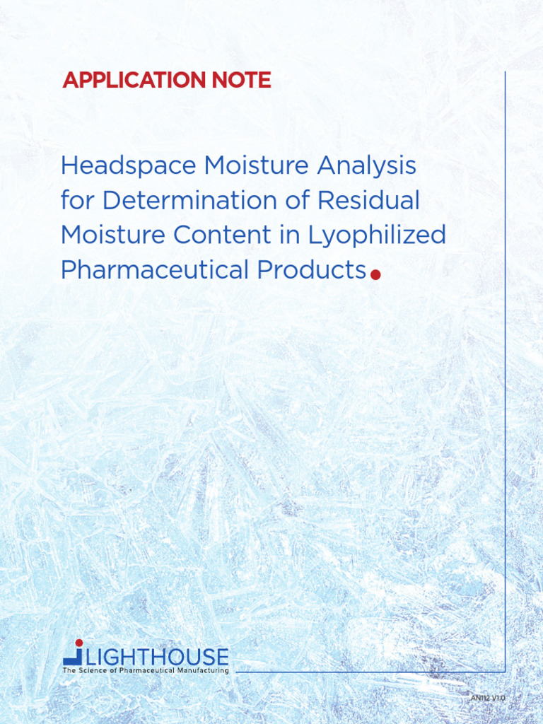Headspace Analysis of Lyophilized Moisture | PDF | Physical Chemistry ...