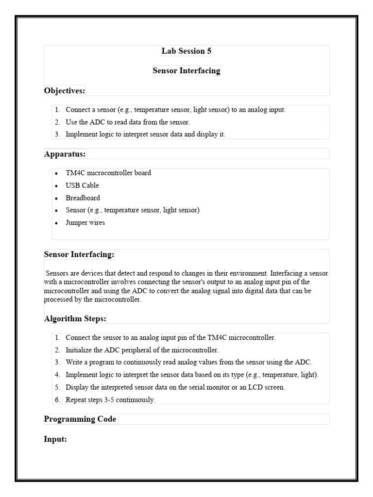 Sensor Interfacing with TM4C Microcontroller | PDF | Teaching Methods ...