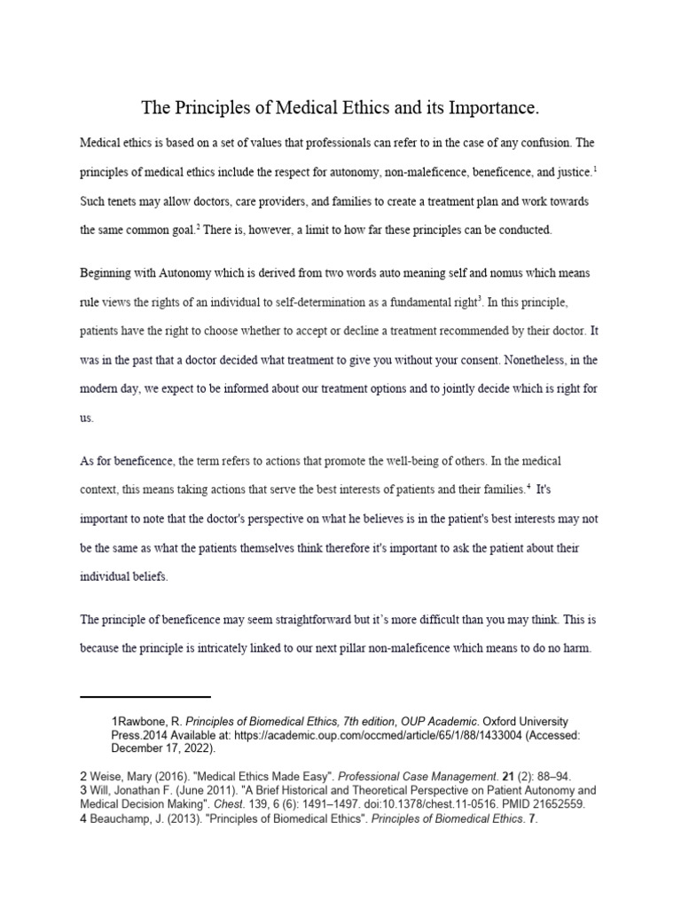 Key Principles of Medical Ethics Explained | PDF | Medical Ethics ...