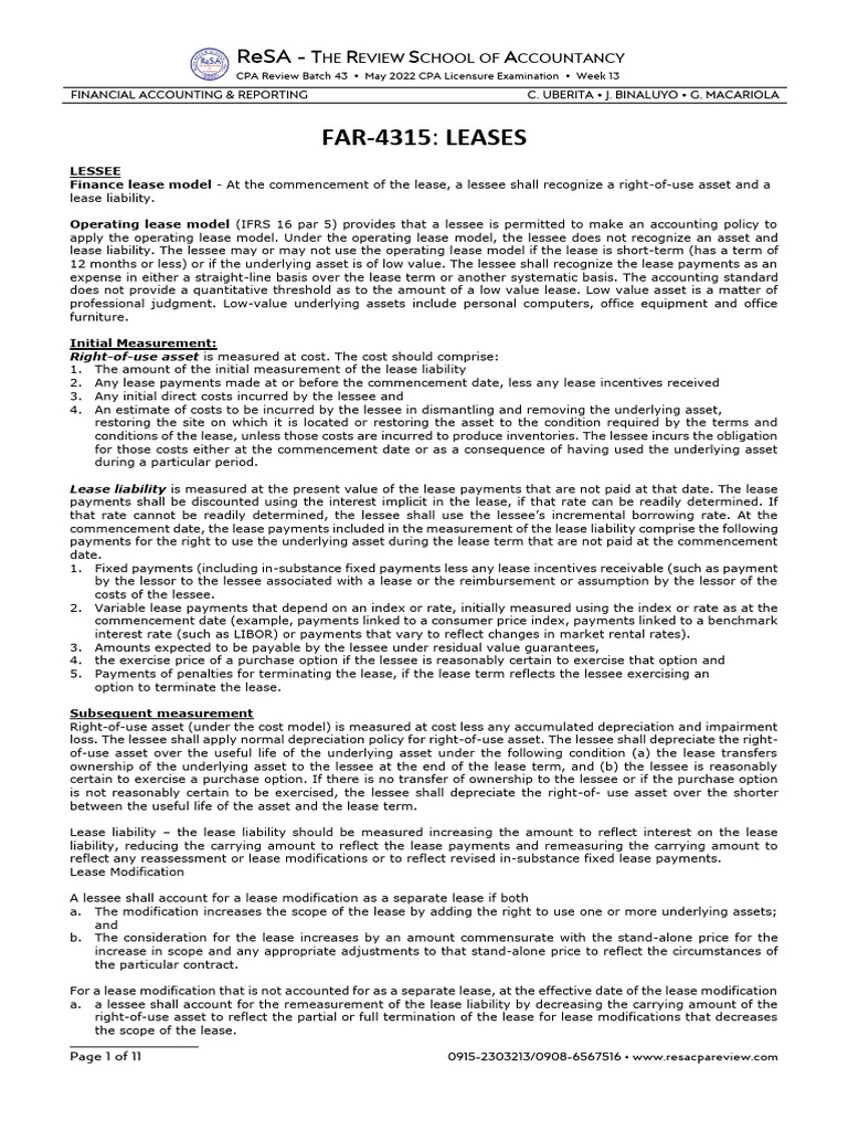 Far 15 Resa - b43 - 22 Leases | PDF | Lease | Option (Finance)
