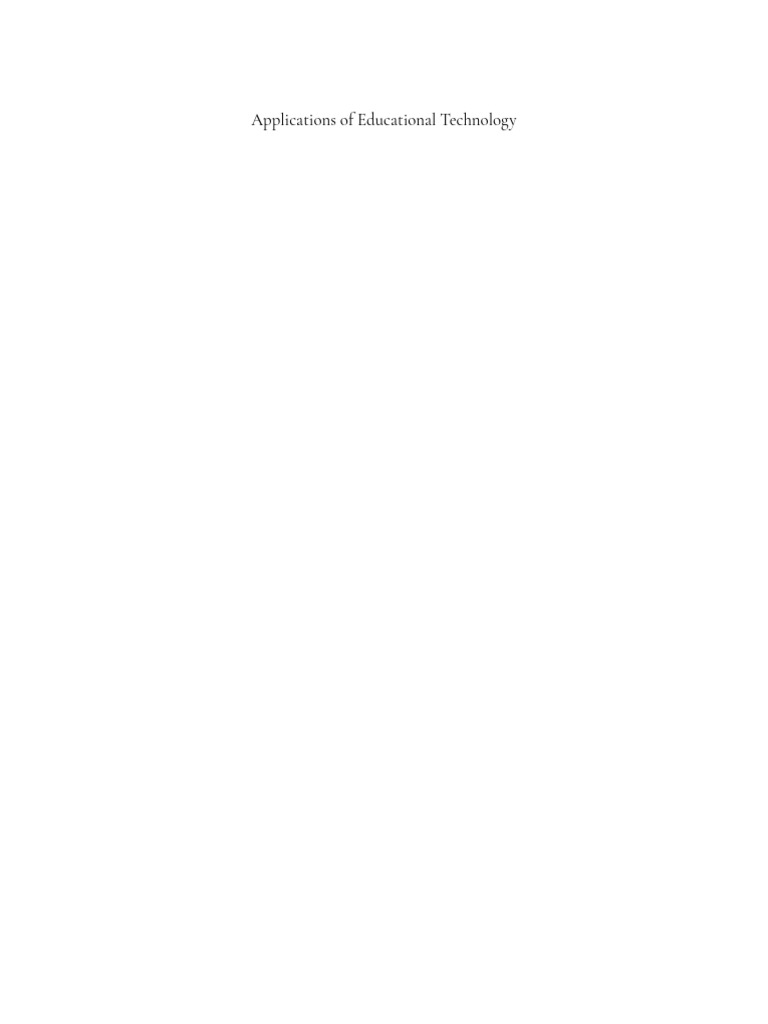 Applications of Educational Technology 1707537777 | PDF | Instructional ...