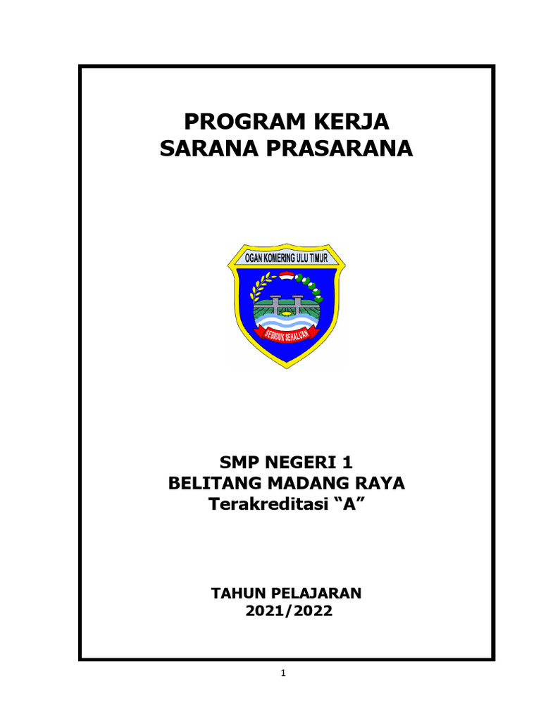 Program Kerja Sarana Prasarana SMP 2021/2022 | PDF