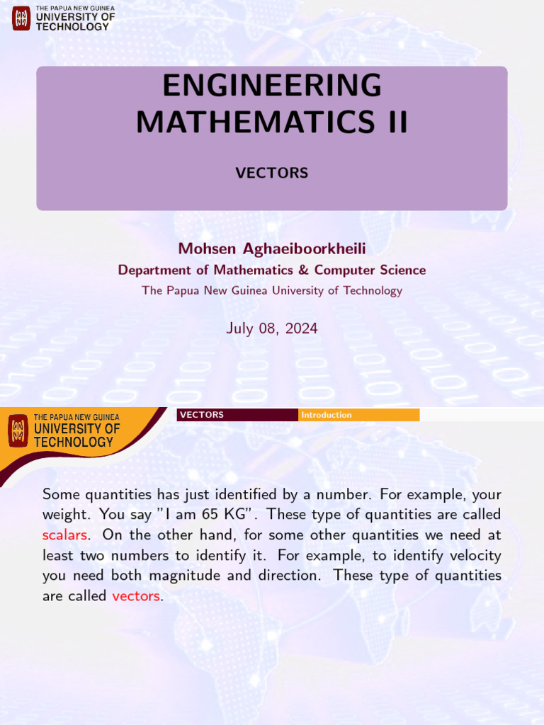 Understanding Vectors in Engineering Math | PDF | Euclidean Vector ...