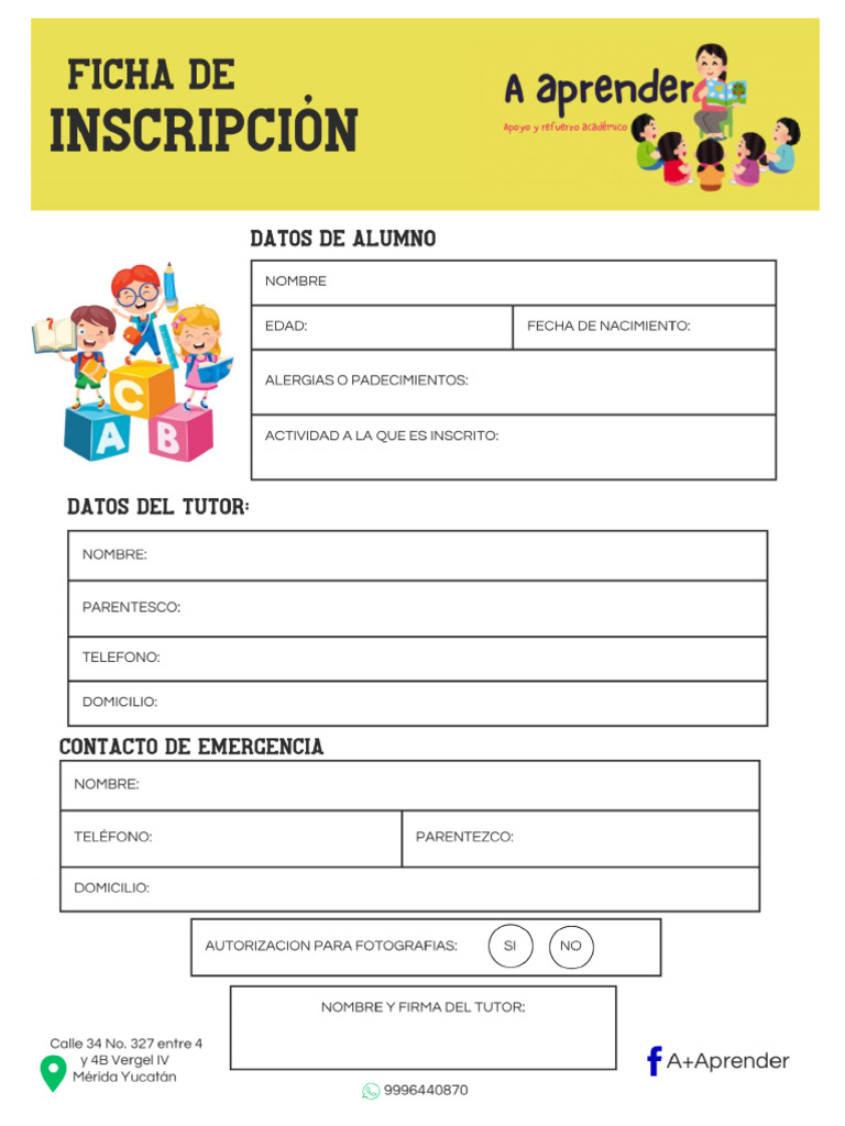 Ficha de Inscripción | PDF