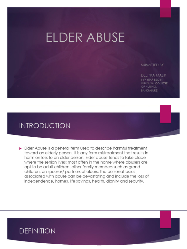 Elder Abuse Pdf Child Abuse Caregiver