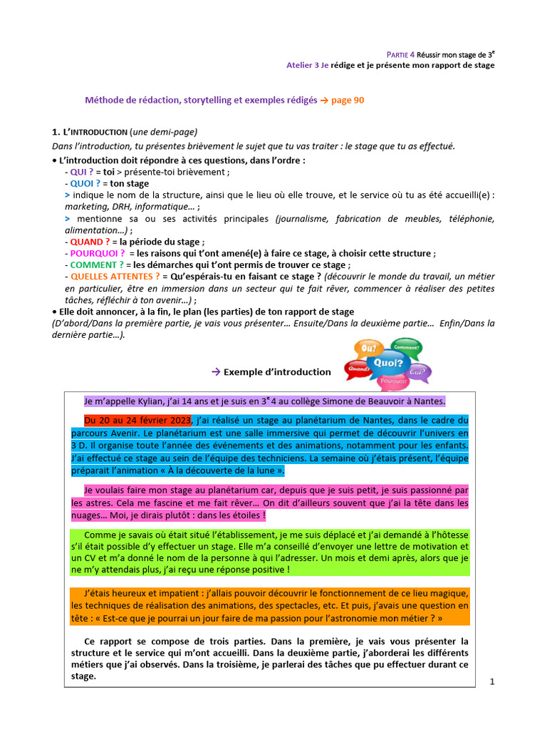 Introduction au rapport de stage | PDF