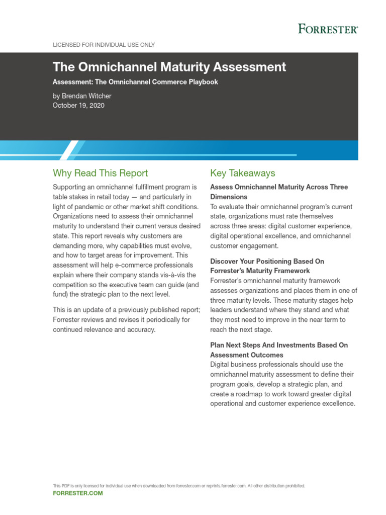 The Omnichannel Maturity Assessment | PDF | Retail | Customer Experience