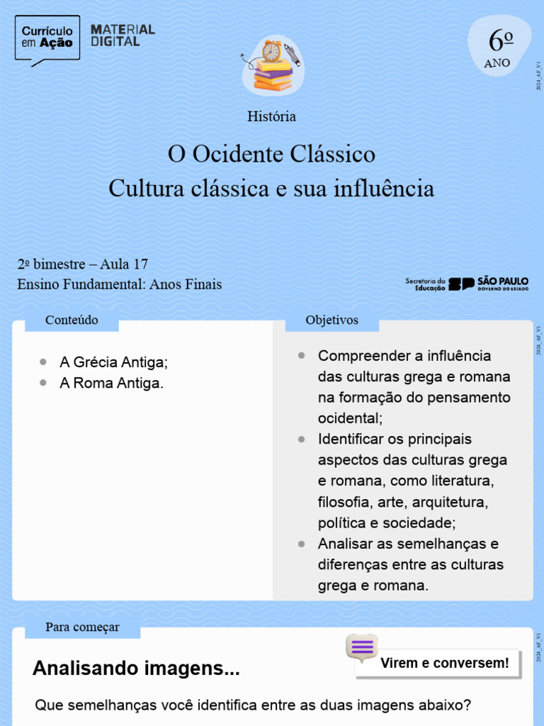 Aula 17 - O Ocidente Clássico Cultura Clássica e Sua Influência | PDF ...