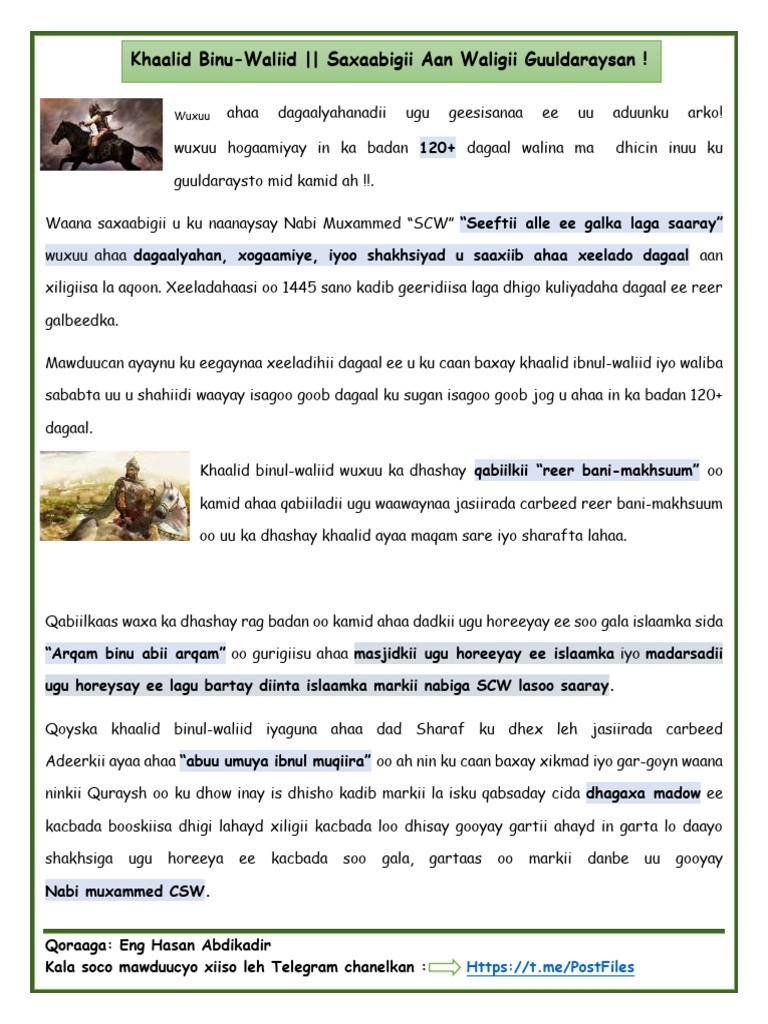 Khaalid Binu Waliid | PDF