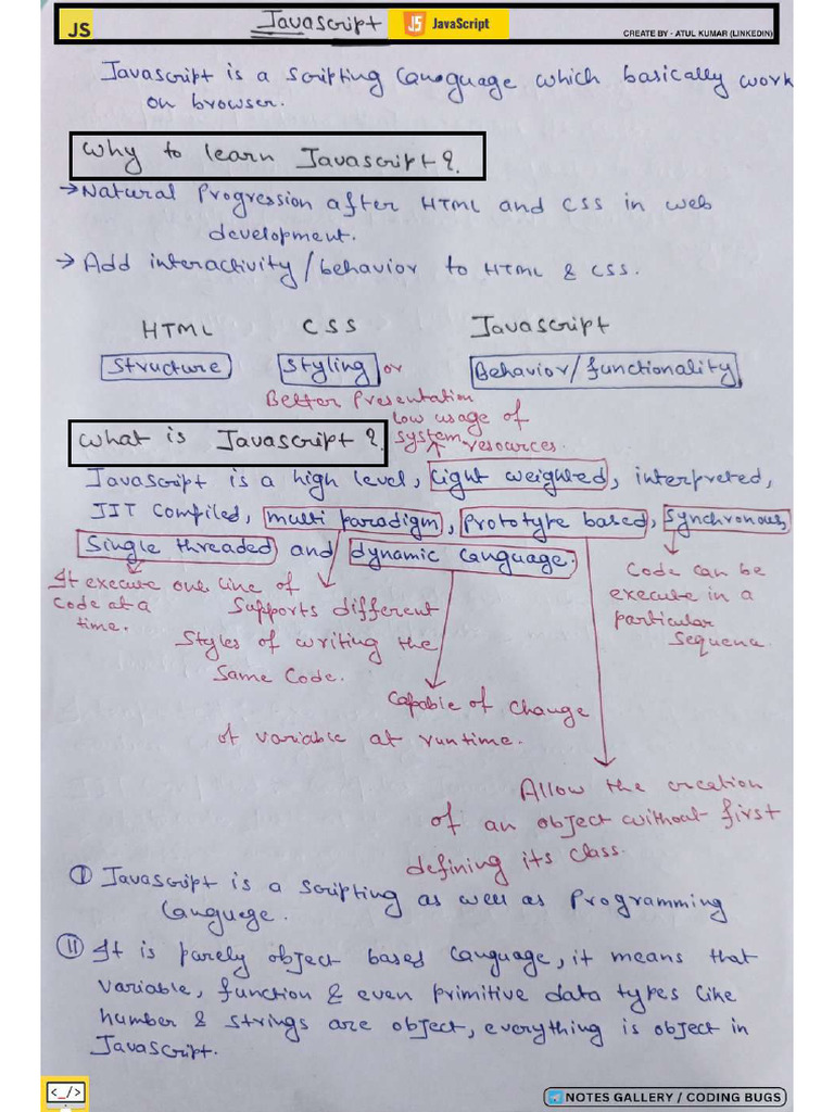 Javascript Full Notes-1 | PDF