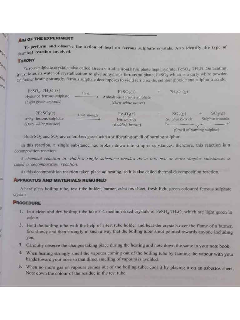 Chemistry Ex No 1 | PDF
