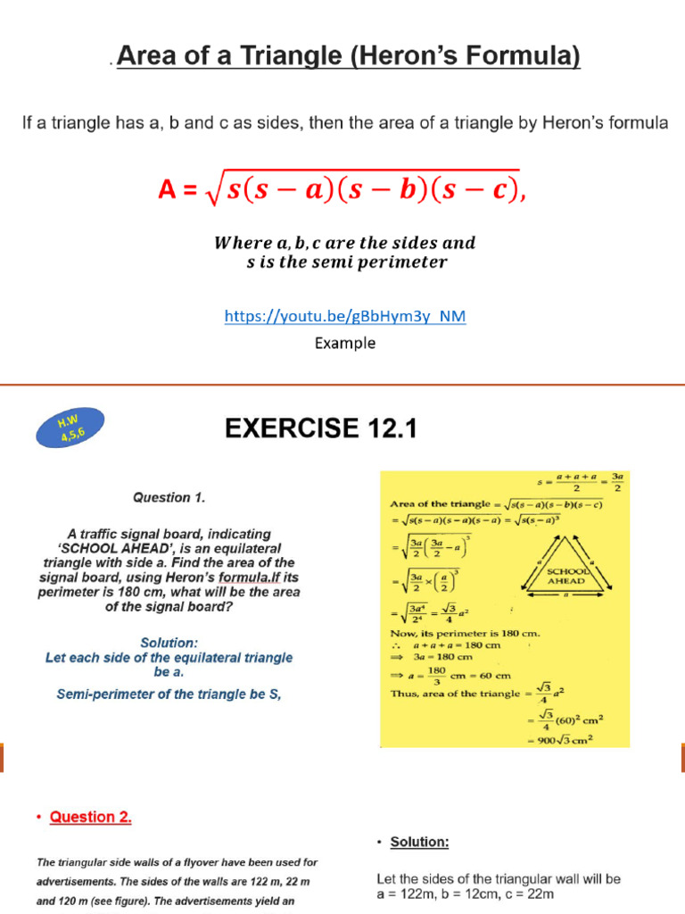 Herons Formula | PDF