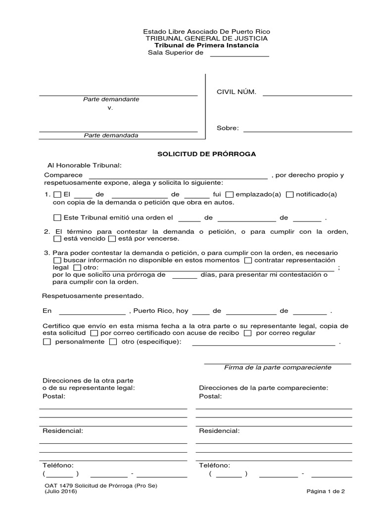Solicitud de Prórroga Judicial en PR | PDF | Justicia | Crimen y violencia