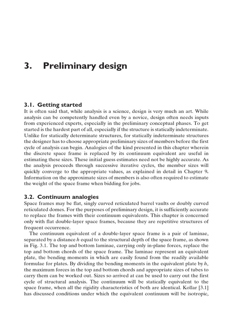 Preliminary Design of Double-Layer Space Frames | PDF | Truss | Bending