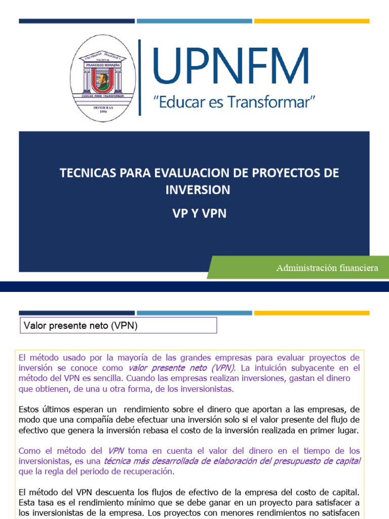 2 Valor Presente (VP Y VPN) | PDF | Flujo de caja descontado | Sector ...