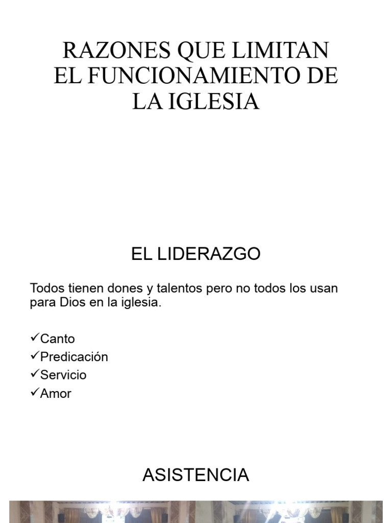 Razones Que Limitan El Funcionamiento de La Iglesia | PDF | Cristo (título)