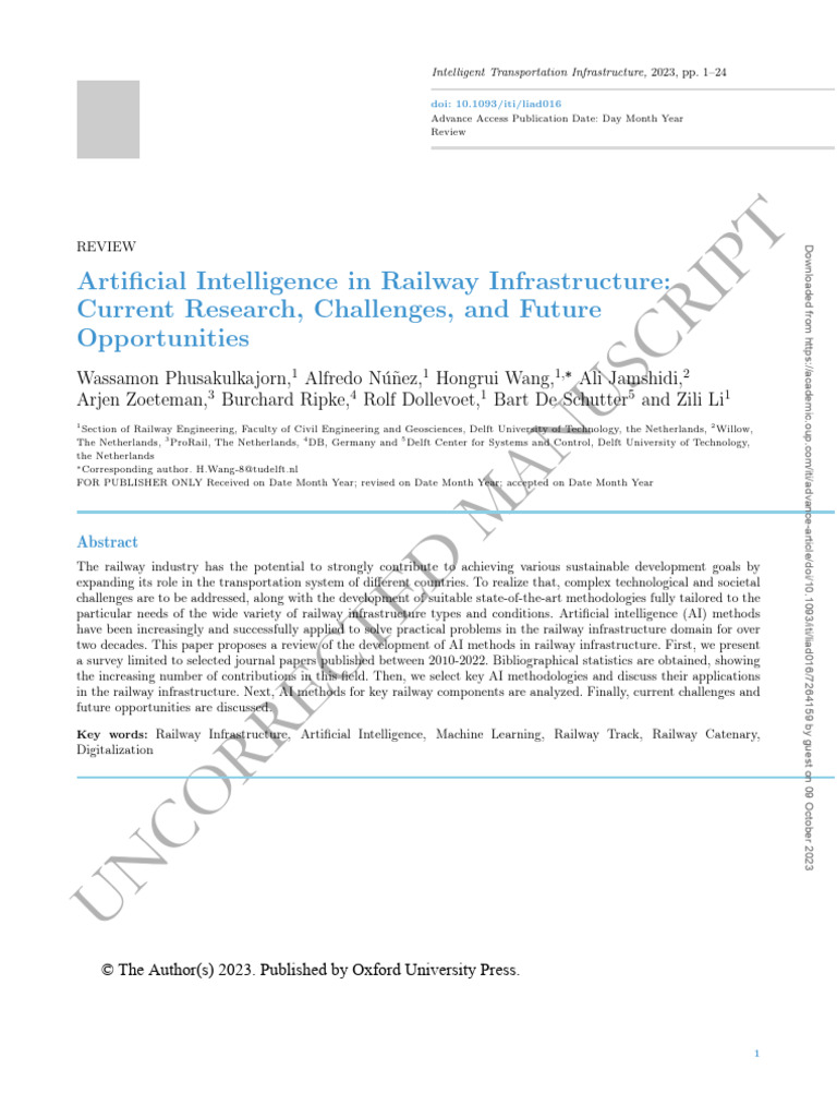 AI Applications in Railway Systems Review | PDF | Artificial ...