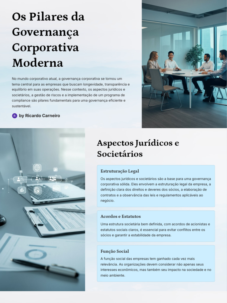Os Pilares Da Governanca Corporativa Moderna | PDF | Conformidade ...