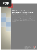 Download WTO Dispute Settlement Mechanism A Critical Analysis by Balaji P Nadar SN75556635 doc pdf