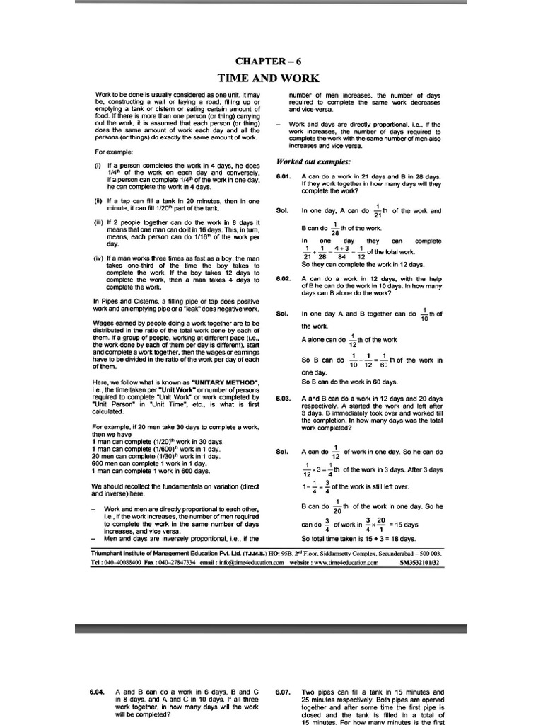 Time and work pdf