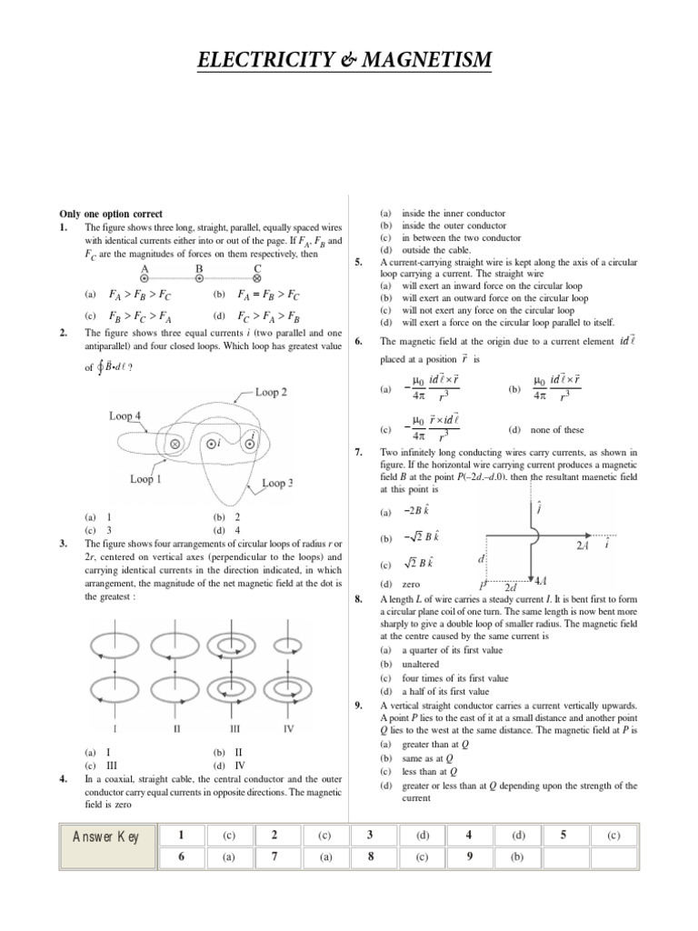 Magnetic Forces and Fields in Wires | PDF | Magnetic Field ...