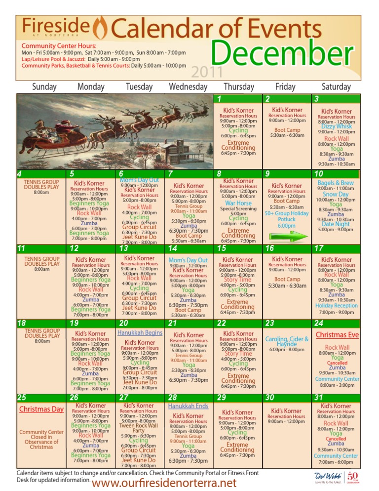 December Calendar | PDF | Sports | Leisure