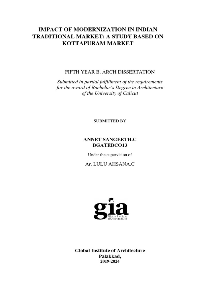 Modernization Impact on Kottapuram Market | PDF | Agriculture | Market ...