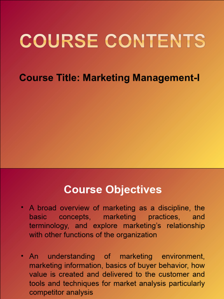 Comprehensive Marketing Management Guide | PDF | Marketing | Strategic ...