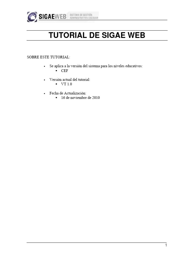 Tutorial SIGAE Web para Educación CEF | PDF | Red mundial | Internet y web