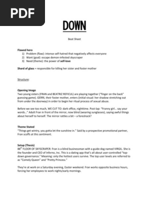 DOWN Beat Sheet