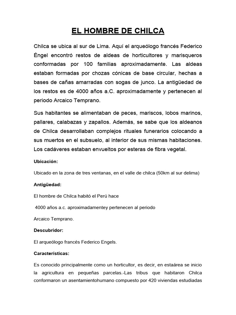 El Hombre de Chilca | PDF