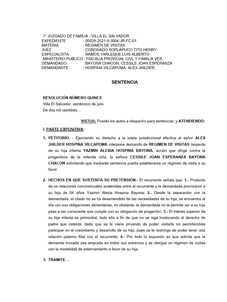 SENTENCIA BAYONA CESSILE PDF Jurisdicción Evidencia (ley)