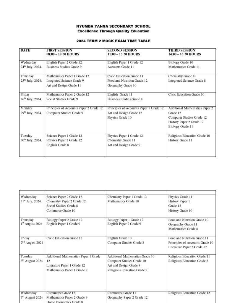 Study Time Table Pdf Free Download