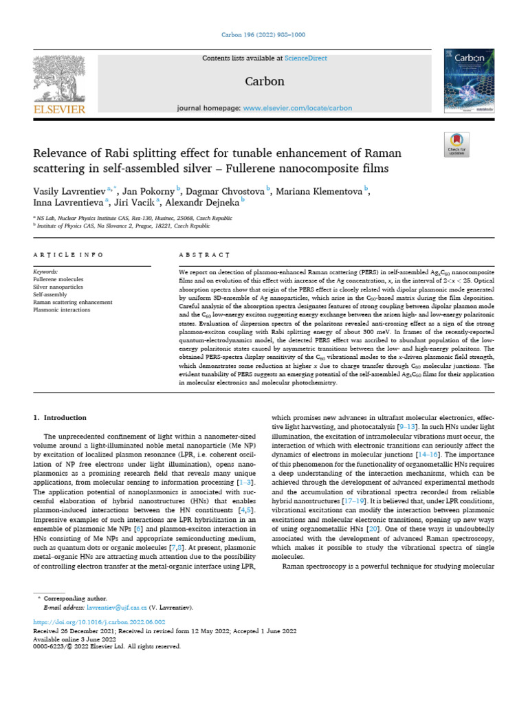 Relevance of Rabi Splitting Effect For Tunable Enhancement of Raman ...
