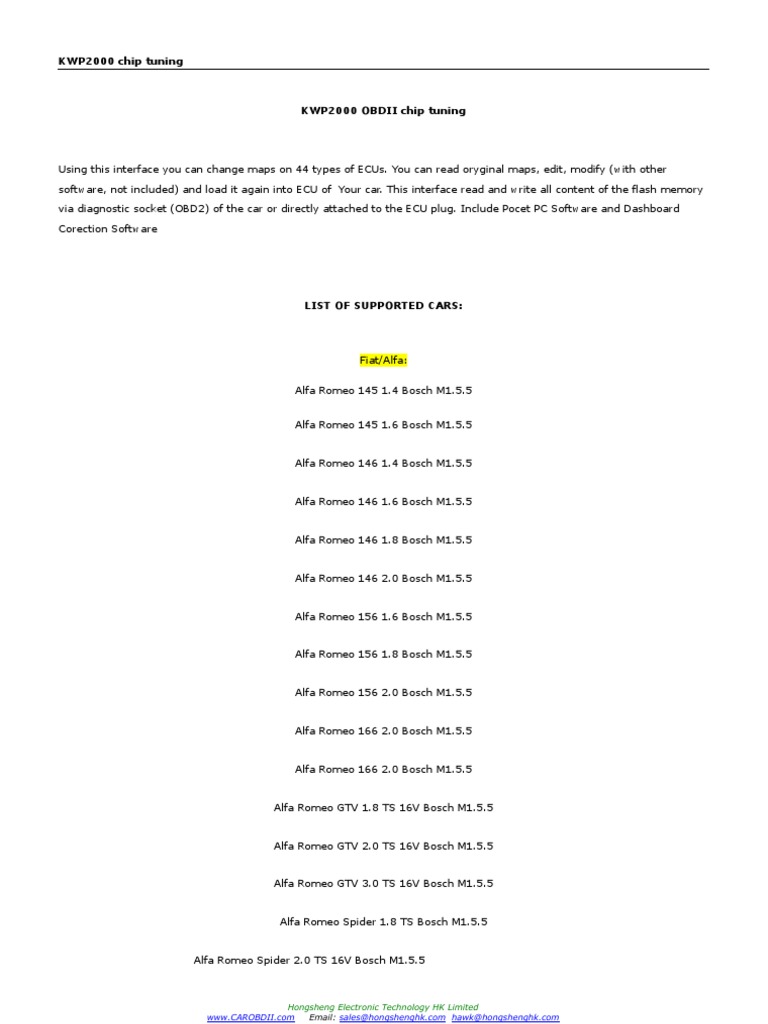 KWP2000 Chip Tuning para Veículos | PDF | Renault | Carro