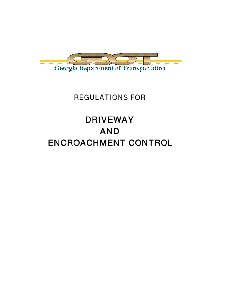 GDOT Driveway ManualFull Surety Bond Traffic