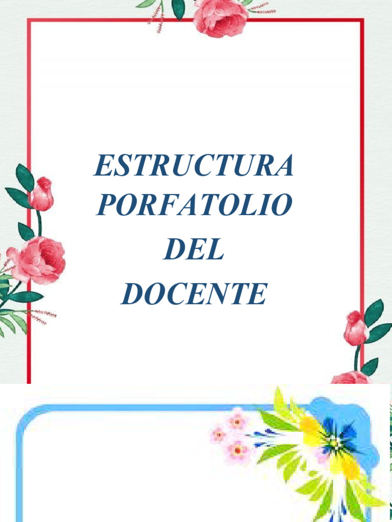 Estructura del Portafolio Docente | PDF | Crecimiento personal y ...