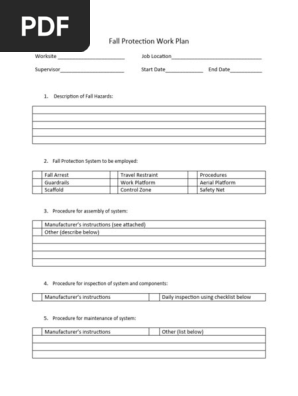 Fall Protection Work Plan
