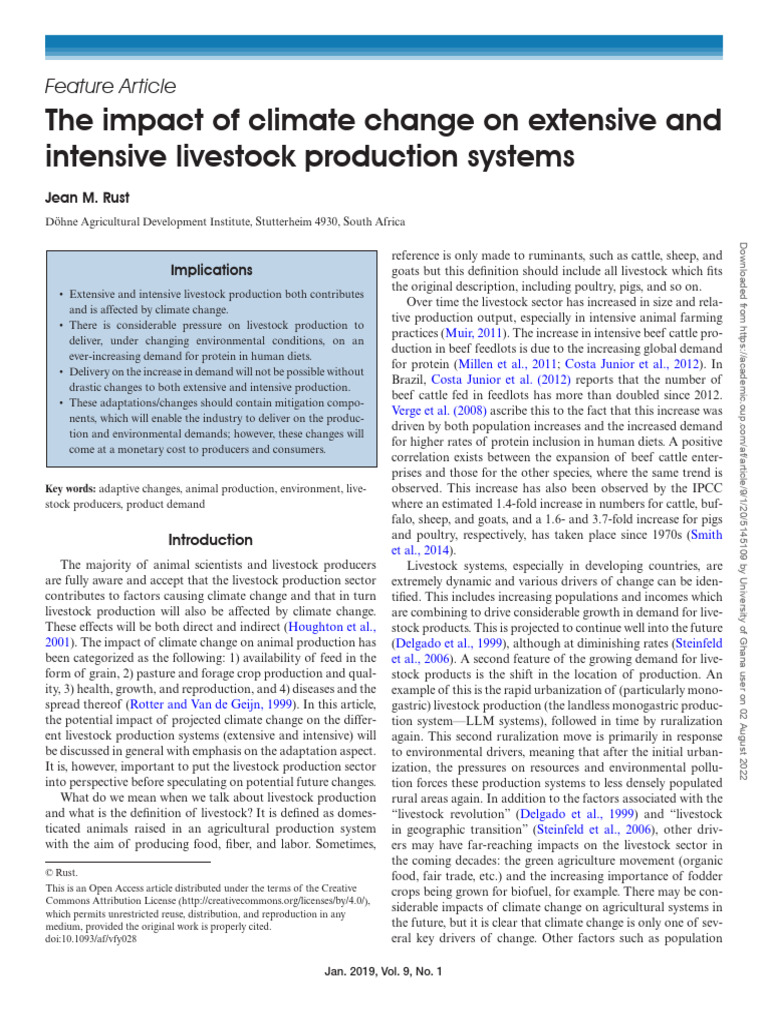 Climate Change's Impact on Livestock Production | PDF | Livestock ...