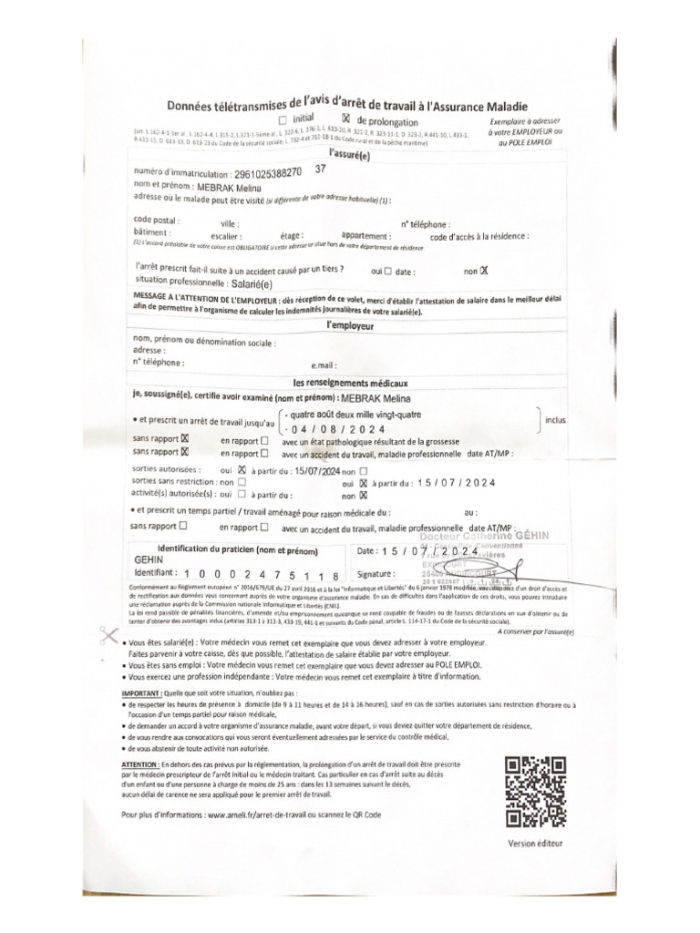 Données télétransmises de l