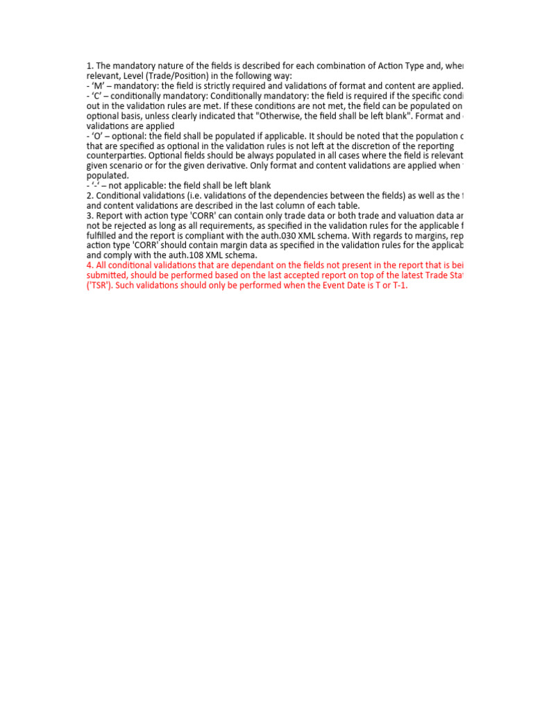 EMIR Refit Validation Rules Overview | PDF