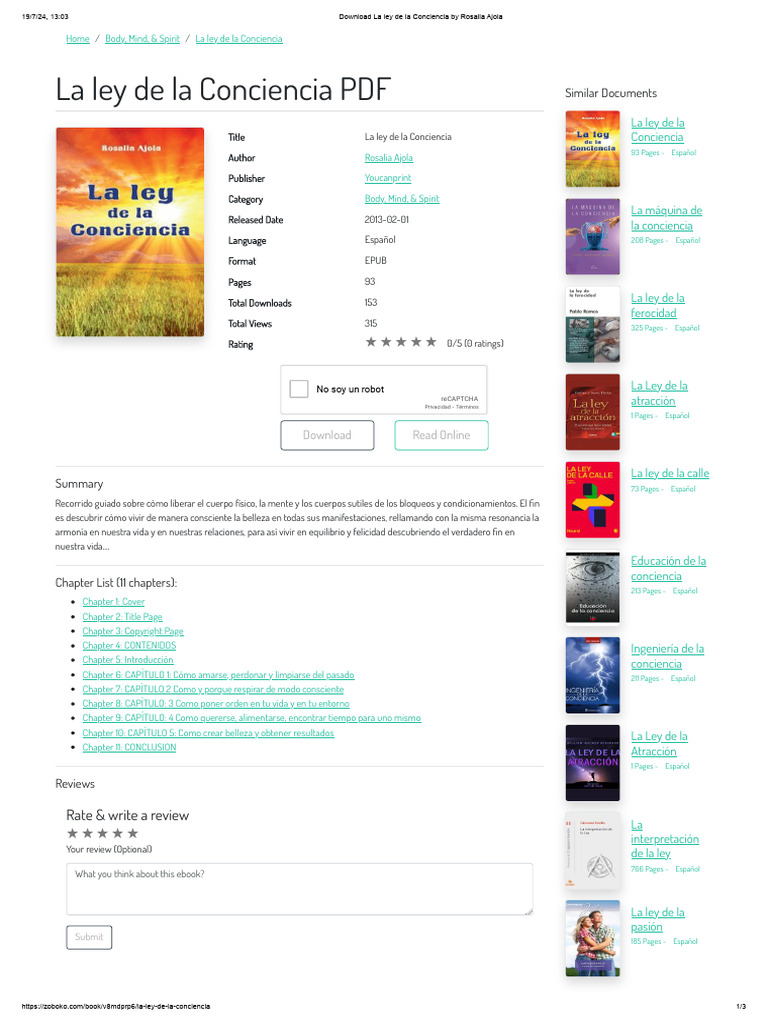 S La Ley de La Conciencia by Rosalia Ajola | PDF