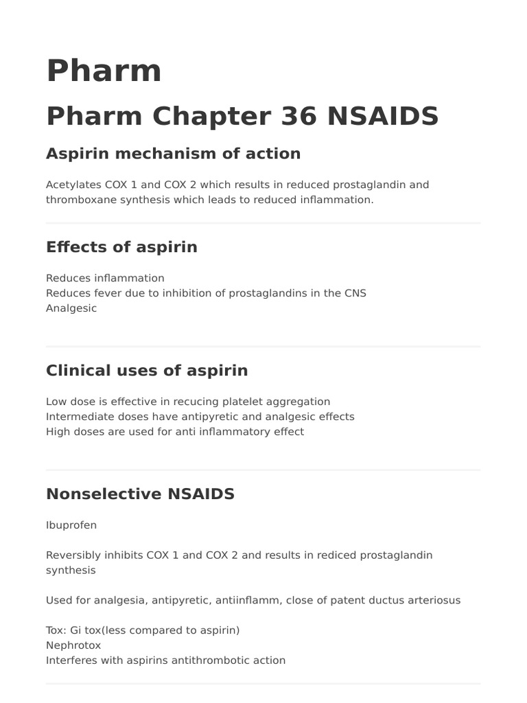 Pharmacology Flashcards Pdf Gout Nonsteroidal Anti Inflammatory Drug