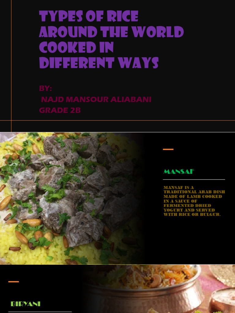 Types of Rice Around The World | PDF | Cooking, Food & Wine