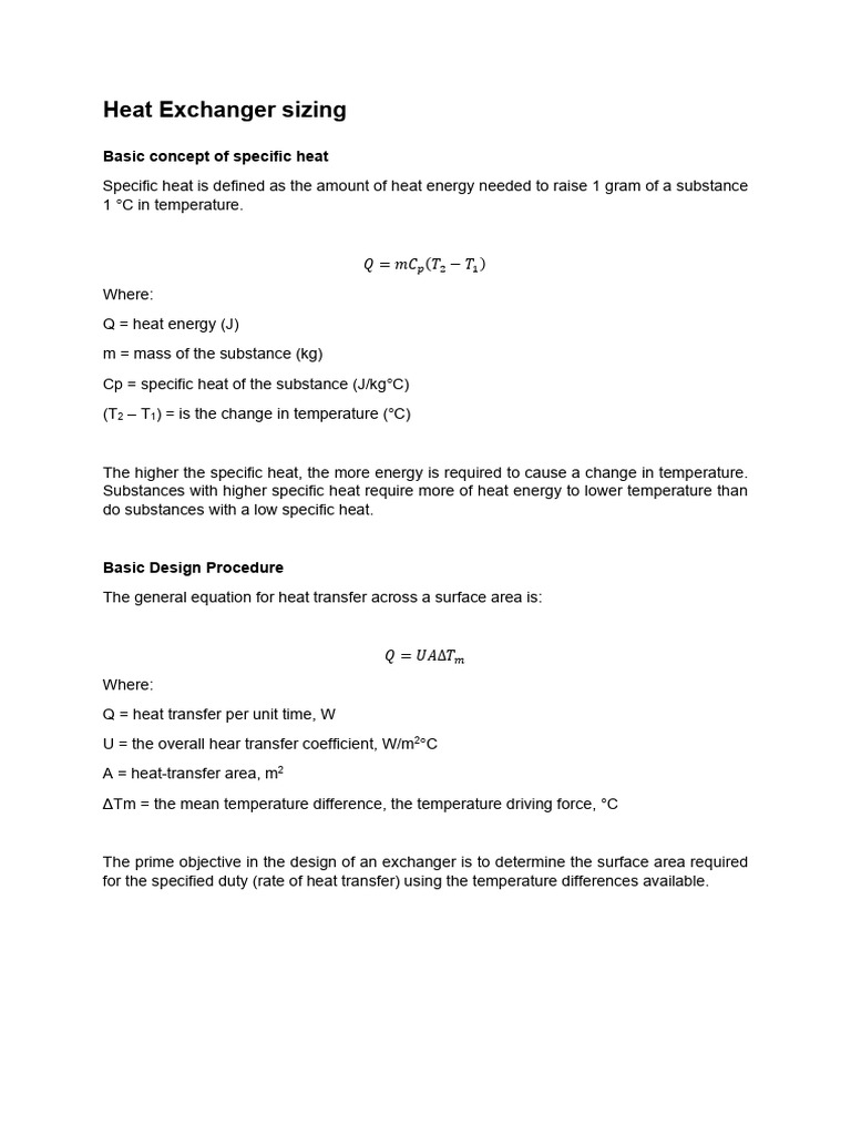 Heat Exchanger Design and Sizing Guide | PDF | Heat Transfer | Heat