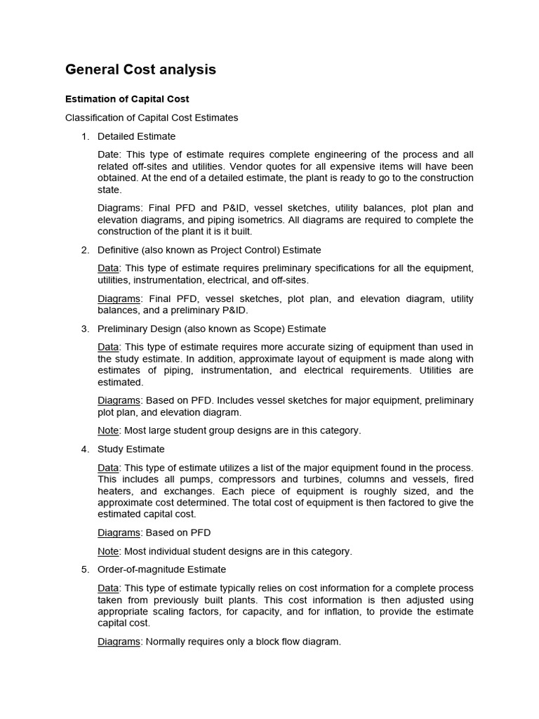 Capital Cost Estimation Guide | PDF | Net Present Value | Cost