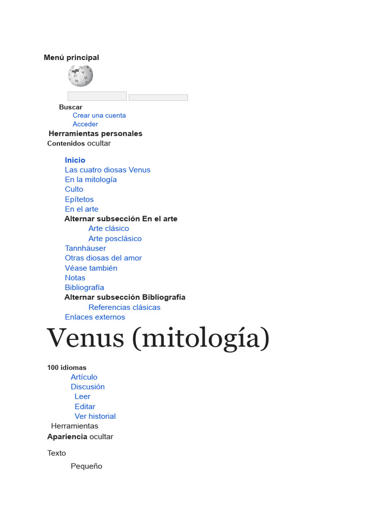Venus: Diosa del Amor y la Belleza | PDF