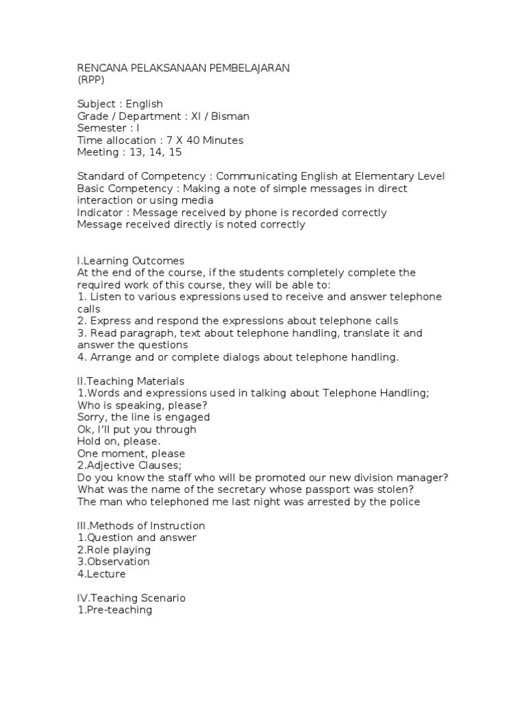 Dealing Telephone Pdf Lecture English Language