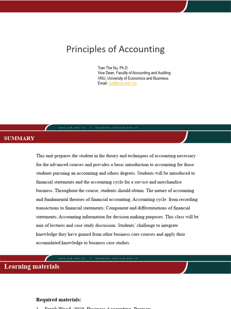 Principles of Financial Accounting Overview | PDF | Equity (Finance ...